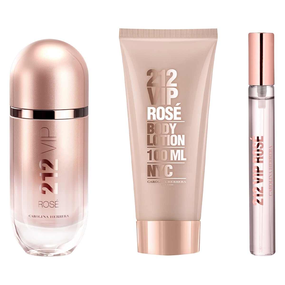 212 VIP ROSÉ SET PARA MUJER EAU DE PARFUM + BODY LOTION + EAU DE PARFUM